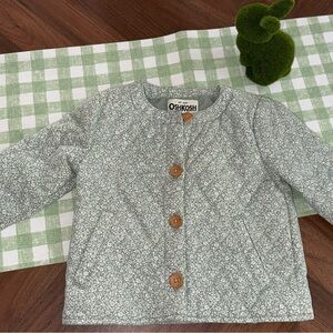 OshKosh Floral Quilted Button Jacket - Sage Green